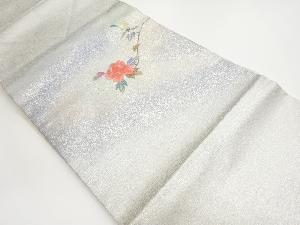 金彩草花模様刺繍名古屋帯